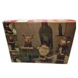 Holiday Wine Accessory Gift Set 5 Piece Christmas Santa Reindeer Corkscrew
