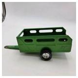 Lot of 2 Vintage Hubley Kiddie Toy Diecast Metal Cattle Trailer & Dump Truck