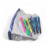 Mixed Arts & Crafts Supply Lot with Colored Pencils, Crayons, Pens & Blank Cards