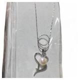 10  Assorted Silver-Tone Necklace Lot with Heart & Pearl Style Pendants