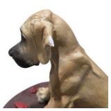 Great Dane Decor Lot Large Seated Dog Figurine, Small Dog Figure, Signed Duck Carving