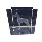 Vintage Great Dane Collectibles Lot Lucite Etched Dog Plaque in Case, Pin, Bow Tie, Photo Book