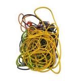 Large Extension Cord Lot with Power Strips, Work Light and Storage Bin