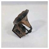 Vintage Die Cast Miniature Metal Pencil Sharpener Victrola Gramophone Phonograph Decorative Music Box