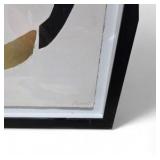 Pair of Framed Abstract Wall Art Prints with Gold & Black Accents