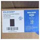 ELE Group - Matte Black - 10 Pack - Single Pole Decorative Switches with Wall Plate 15 Amp, 120 V