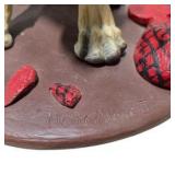 Great Dane Decor Lot Large Seated Dog Figurine, Small Dog Figure, Signed Duck Carving