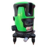 Green Multi-Line Laser Level with Case, 360 Degree Base and Adjustable Feet