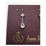Premier Designs Silver Ice Bracelet, Crystal Icicle Earrings & Gold-Tone Heart Pin