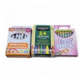Mixed Arts & Crafts Supply Lot with Colored Pencils, Crayons, Pens & Blank Cards