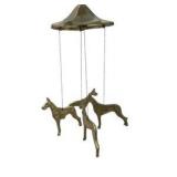 Great Dane Dog Decor Lot Ceramic Dog Figurines, Brass Hanging Mobile, Doberman Style Candle