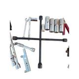 Mixed Automotive Tire Tool Lot – Lug Wrenches, Sockets, Tire Plug Kit & Hand Tools