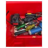 Red Tool Box with Gator Grip Socket Set, Drill Bit Sets and Mixed Hand Tools