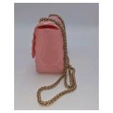 Pink Quilted Chain Strap Shoulder Bag with Gold-Tone Hardware