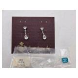 Premier Designs Silver Ice Bracelet, Crystal Icicle Earrings & Gold-Tone Heart Pin