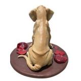 Great Dane Decor Lot Large Seated Dog Figurine, Small Dog Figure, Signed Duck Carving