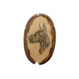 Lot of 4 Pieces Great Dane Dog Art Lot Hand Painted Agate Slabs and Hand Painted Wood Plaques AMCDC Award