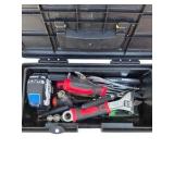 Mixed Tool & Hardware Lot With Hand Saw, Ridgid 12' Blade, Screws, Anchors & Toolbox