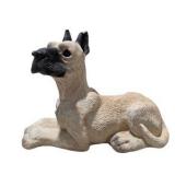 Great Dane Decor Lot Large Seated Dog Figurine, Small Dog Figure, Signed Duck Carving