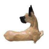 Great Dane Dog Decor Lot - Signed Large Hand Painted Dog Figurine, Puppy Figure, Spoiled Dogs Sign
