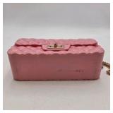 Pink Quilted Chain Strap Shoulder Bag with Gold-Tone Hardware