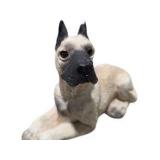 Great Dane Decor Lot Large Seated Dog Figurine, Small Dog Figure, Signed Duck Carving