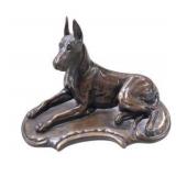 Great Dane Collector Lot - Large Standing Great Dane Statue, Small Standing Great Dane Figurine, Reclining Dog Figure, Wall Hook Decor