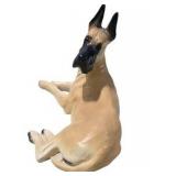 Great Dane Dog Decor Lot - Signed Large Hand Painted Dog Figurine, Puppy Figure, Spoiled Dogs Sign