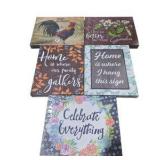 Decorative Wall Art Sign Lot – Home, Garden, Rooster, Celebrate Everything