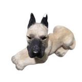 Great Dane Decor Lot Large Seated Dog Figurine, Small Dog Figure, Signed Duck Carving