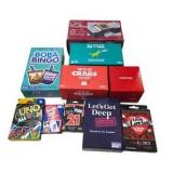 Mixed Card Game & Party Game Lot with UNO, Boba Bingo, Crabs & More