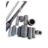 Mixed Automotive Tire Tool Lot – Lug Wrenches, Sockets, Tire Plug Kit & Hand Tools