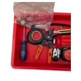 Red Tool Box with Gator Grip Socket Set, Drill Bit Sets and Mixed Hand Tools