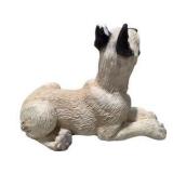 Great Dane Decor Lot Large Seated Dog Figurine, Small Dog Figure, Signed Duck Carving