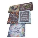Decorative Wall Art Sign Lot – Home, Garden, Rooster, Celebrate Everything