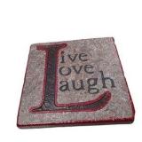 Mixed Home Decor Lot – Artistic Spoons, Live Love Laugh Plaque, Sun Tray and Abstract Decor