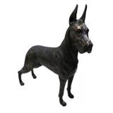 Great Dane Collector Lot - Large Standing Great Dane Statue, Small Standing Great Dane Figurine, Reclining Dog Figure, Wall Hook Decor