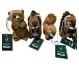 Through the Woods Plush Animal Ornaments & White Unicorn Plush Lot over 60$ retail