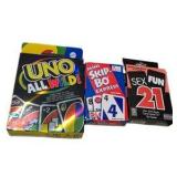 Mixed Card Game & Party Game Lot with UNO, Boba Bingo, Crabs & More