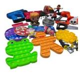 Mixed Kids Toy Lot with Pop Its, Toy Tools, Cars & Small Figures