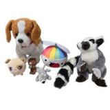 Mixed Plush Toy Lot with Dog, Lemurs, Teddy Bear & Small Stuffed Animals