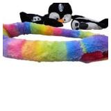 Plush Penguin & Rainbow Snake Stuffed Animal Lot