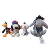 Mixed Character Plush Lot with Snoopy, Eeyore, Olaf & Disney Plush