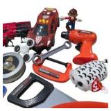 Mixed Kids Toy Lot with Pop Its, Toy Tools, Cars & Small Figures
