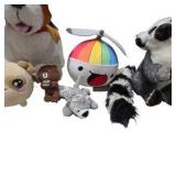 Mixed Plush Toy Lot with Dog, Lemurs, Teddy Bear & Small Stuffed Animals