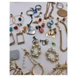 Large Mixed Jewelry Lot With Necklaces, Bracelets, Earrings, Pins & Boxes