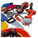 Mixed Kids Toy Lot with Pop Its, Toy Tools, Cars & Small Figures