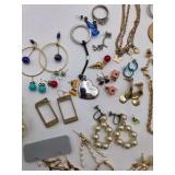 Large Mixed Jewelry Lot With Necklaces, Bracelets, Earrings, Pins & Boxes