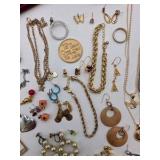 Large Mixed Jewelry Lot With Necklaces, Bracelets, Earrings, Pins & Boxes