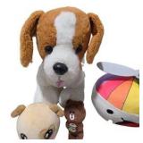 Mixed Plush Toy Lot with Dog, Lemurs, Teddy Bear & Small Stuffed Animals